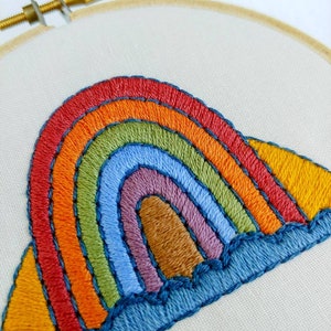 RAINBOW PROUD pdf embroidery pattern, embroidery hoop art, digital download, lgbtq, equal rights, southern equality, gay pride, equality image 5