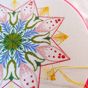 MARKET DAY - pdf embroidery pattern, embroidery hoop art, hand embroidery, mandala design, folk art, wagon wheel, stitch pattern image 10