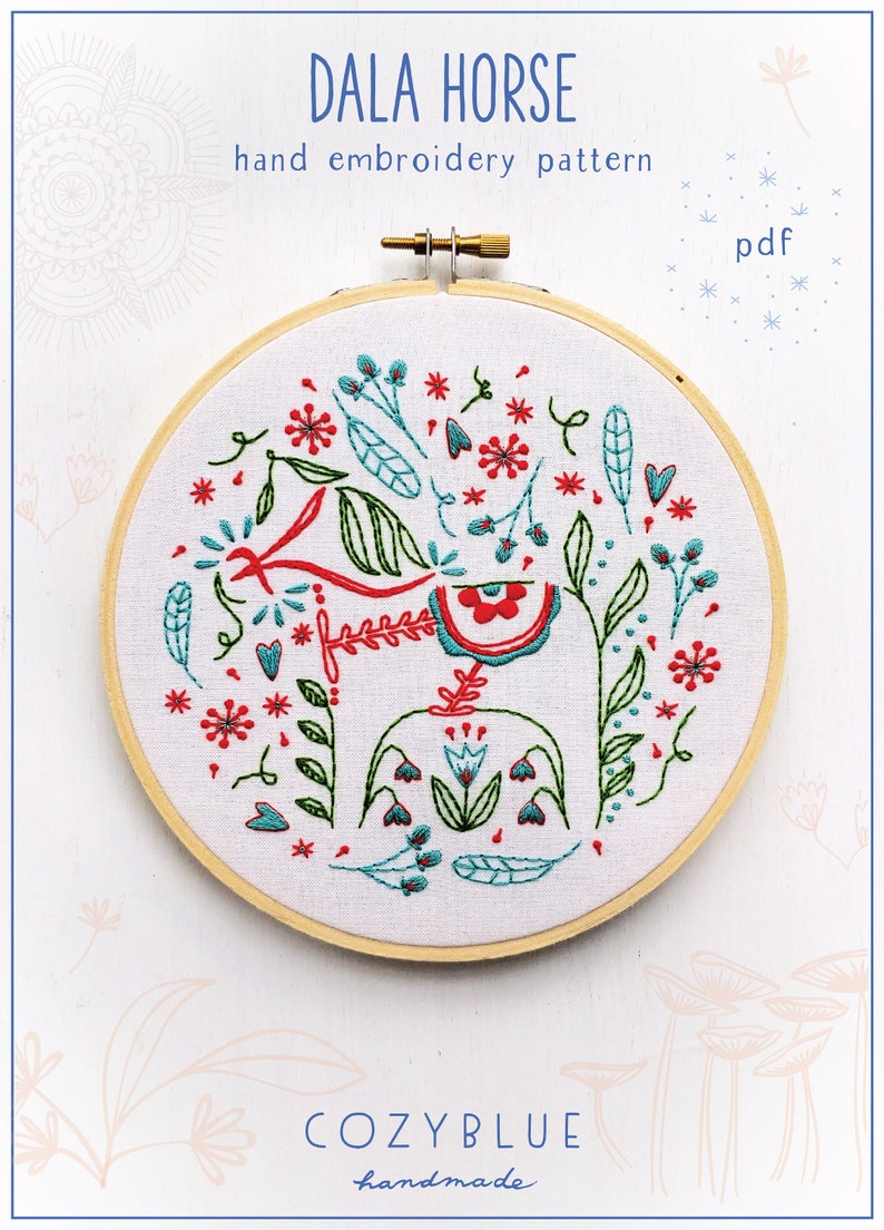 Dala Horse Embroidery Pattern