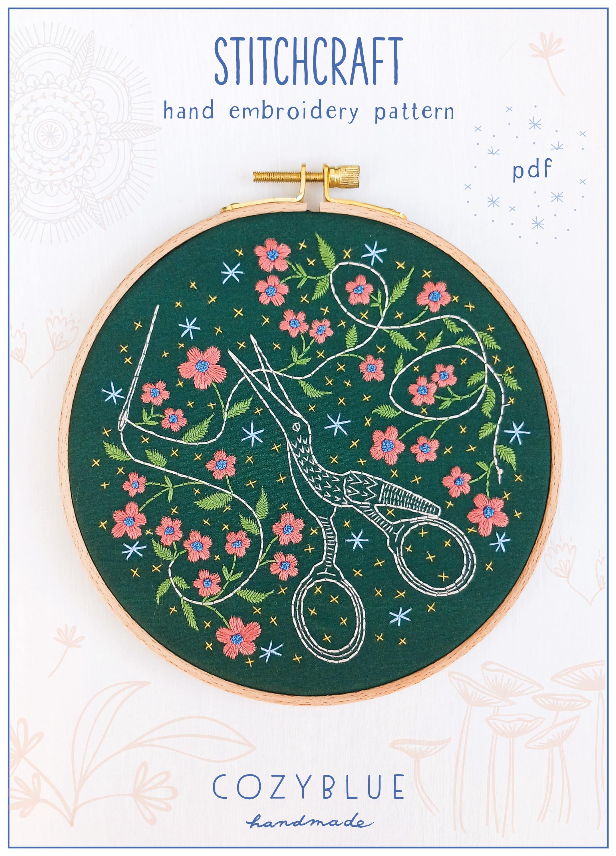 STITCHCRAFT - Pdf Embroidery Pattern, Embroidery Hoop Art, Botanical ...