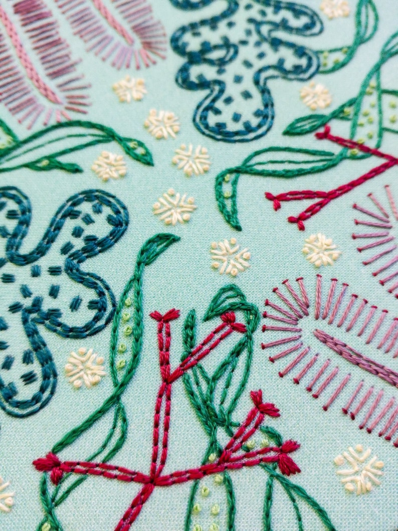 JUNE LAGOON pdf embroidery pattern, embroidery hoop art, DIY stitching, blue lagoon, under the sea, ocean inspired, tropical vibe, mermaid image 2