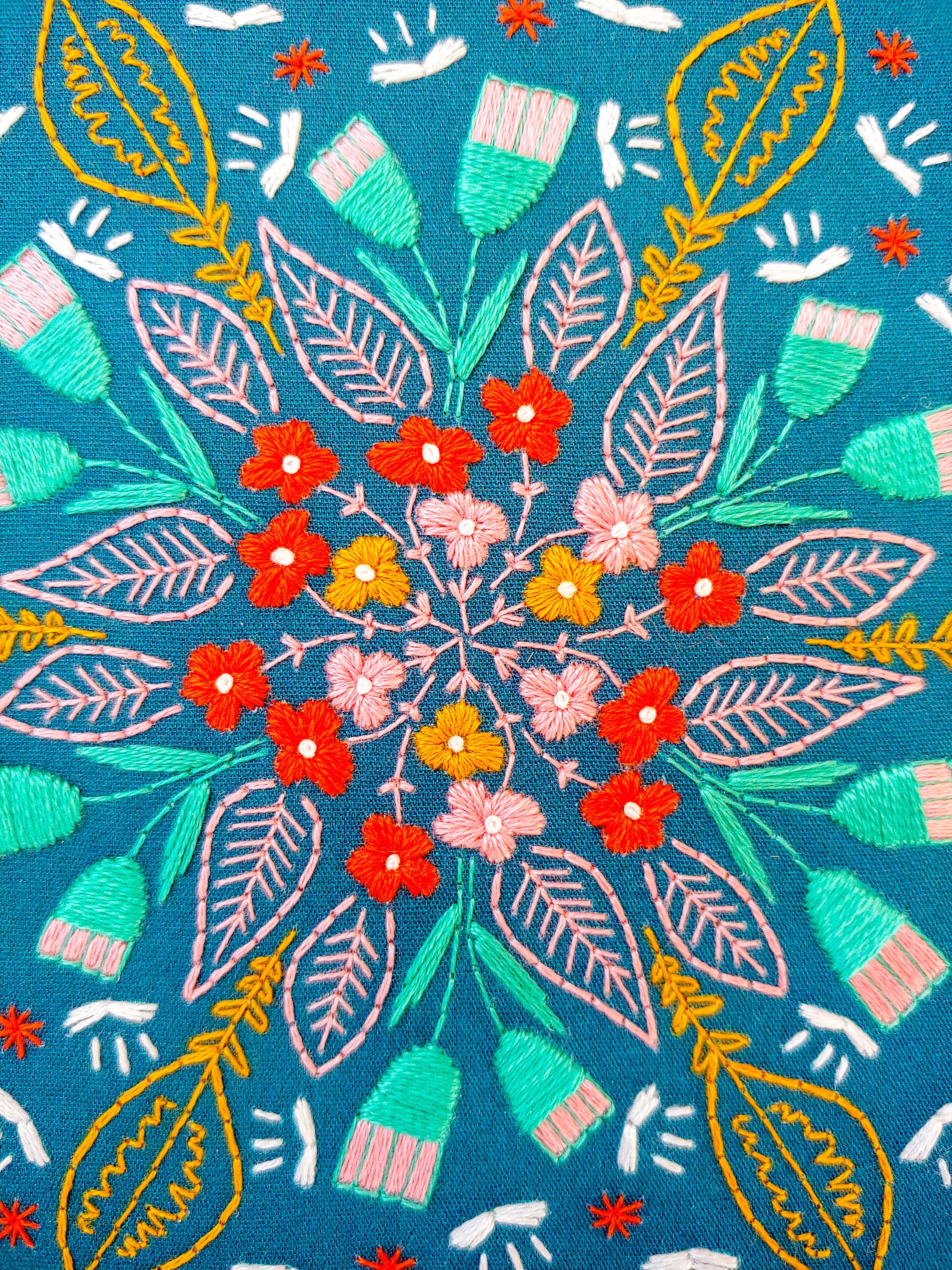 FLORAL BURST Pdf Embroidery Pattern Embroidery Hoop Art | Etsy