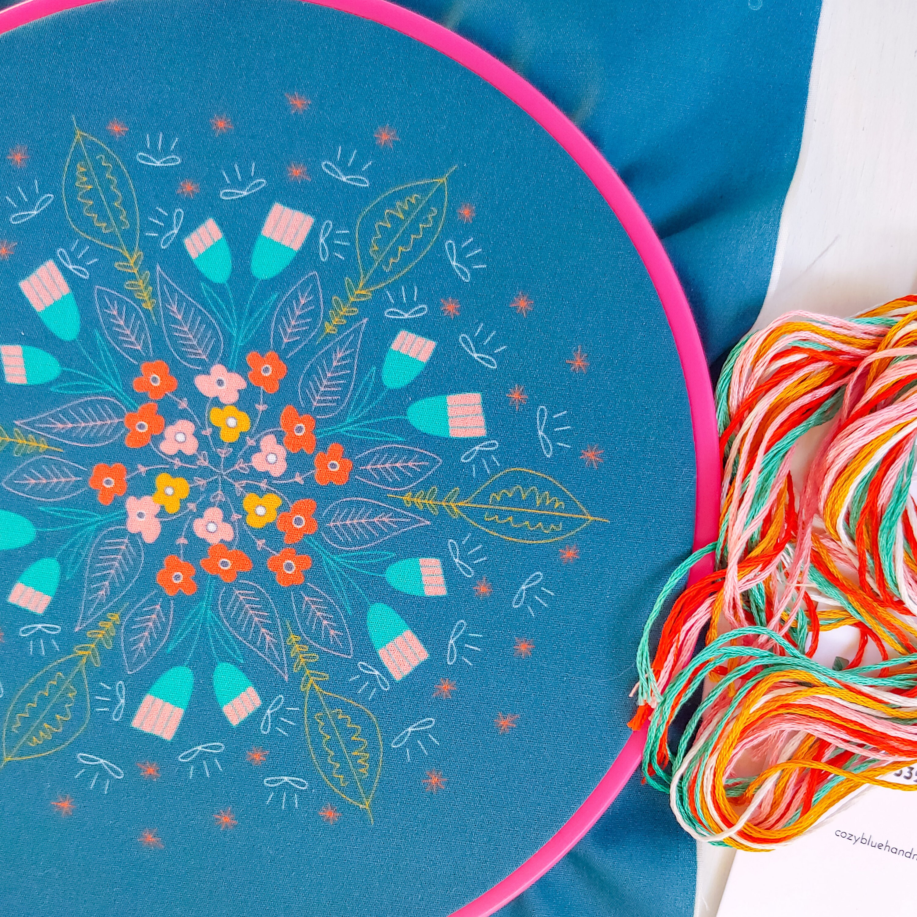 FLORAL BURST - Pdf Embroidery Pattern, Embroidery Hoop Art, Floral ...
