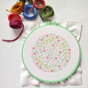 WILDFLOWER MEADOW pdf embroidery pattern, embroidery hoop art, hand embroidered, floral field, summer meadow, wildflowers, field of flower image 7