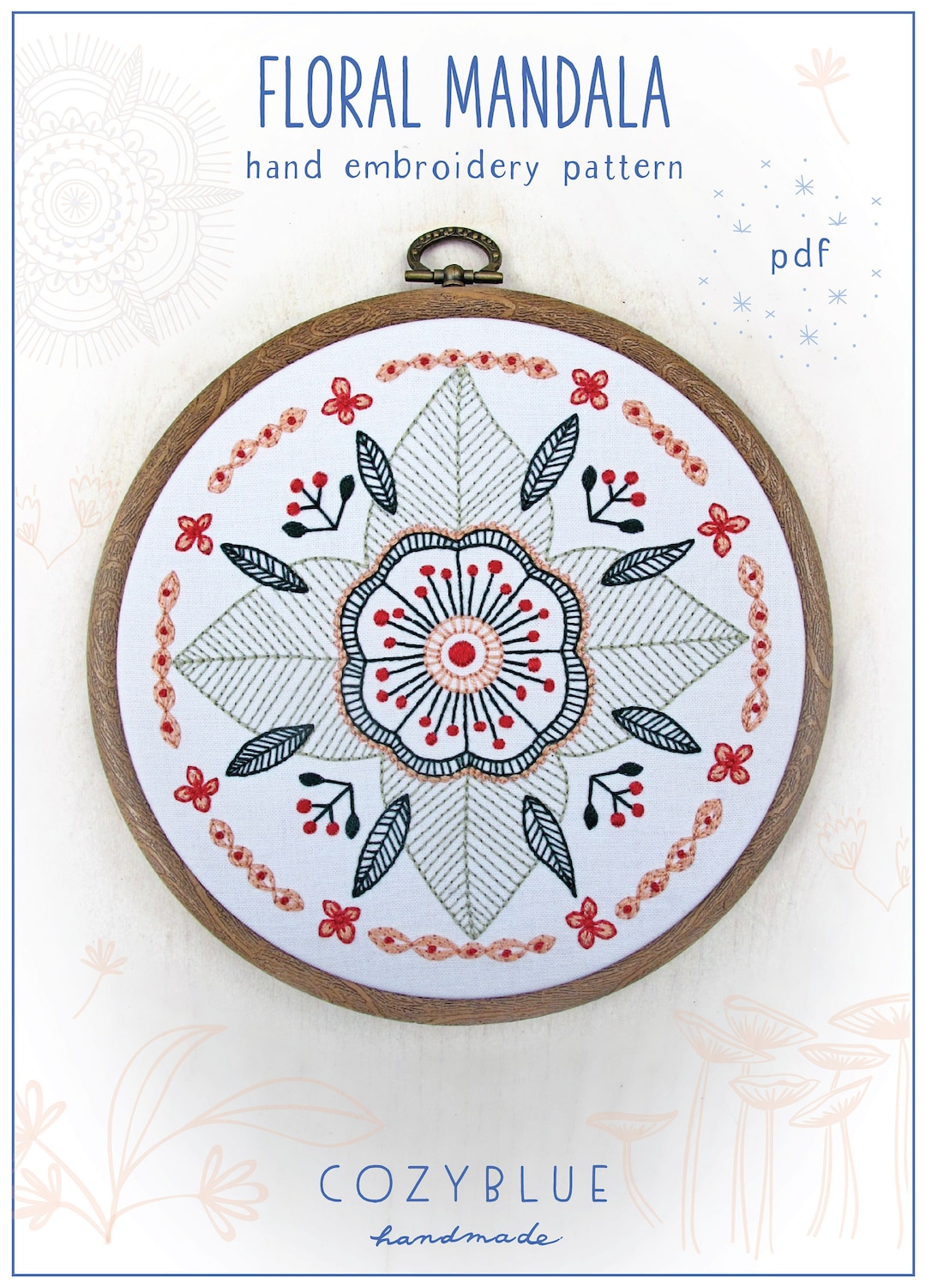 Flower Mandala Transfer Pattern - PDF Digital Download - The