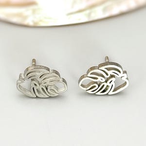 Monstera Leaf Earrings studs silver, gold, cute handmade trendy dainty jewelry gift for gardener, plant mom, nature lover sister daughter