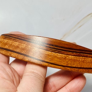 Thick Hair Barrette, wood Hair Clip XL, Tigerwood Wood Barrette, wooden hair clip, handmade wood barrette, French Barrette Made in USA
