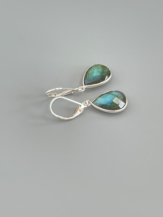 Orecchini Leverback In Argento Sterling 925 Con Labradorite - Design Filigrana - Pietra Della Trasformazione - Gioiello Artigianale In Confezione Regalo