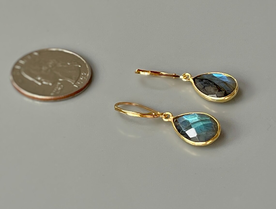 •6 OF CUPS• labradorite + gold earrings