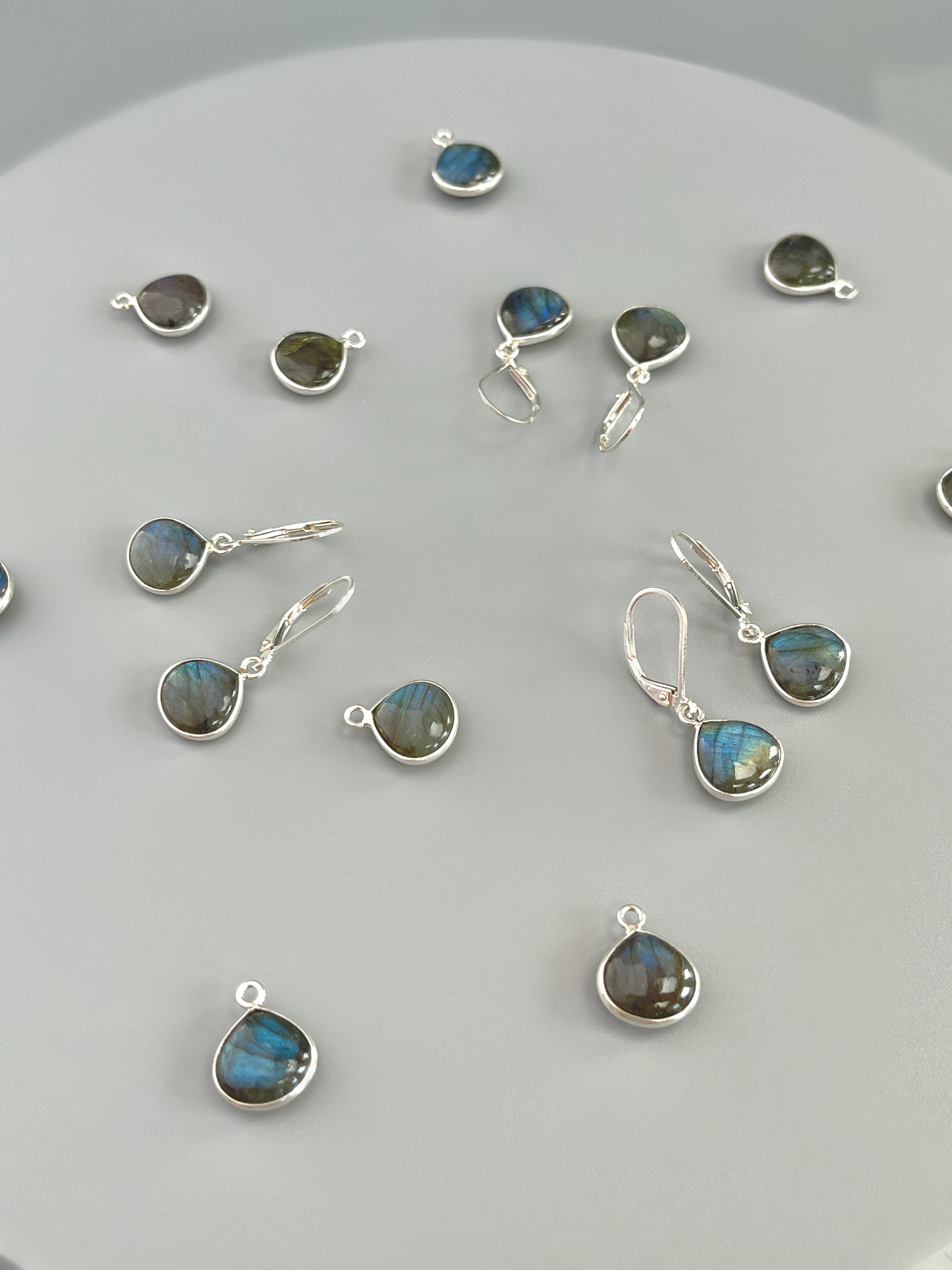 VENACOLY Leverback, orecchini in filigrana labradorite, in argento