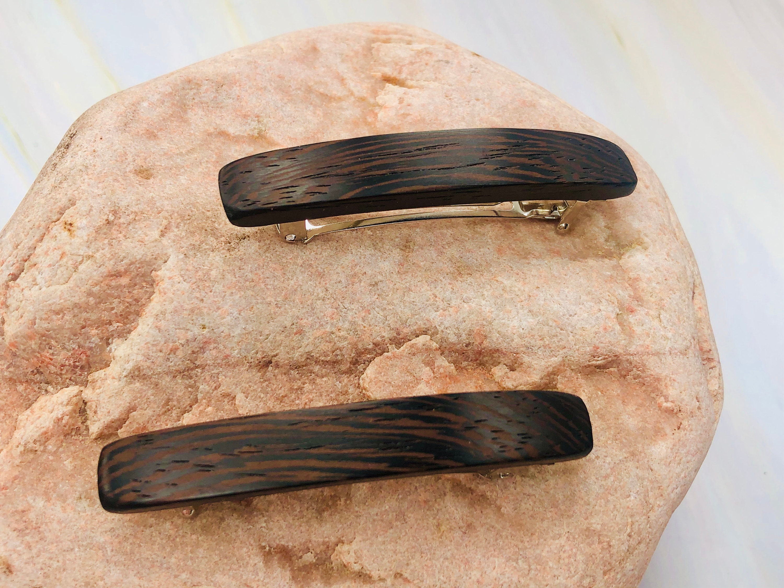 Black Hair Clips Set Hair Barrettes for Women Men Wooden Hair Etsy