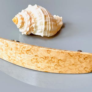 Wood Hair Clip Large Birdseye Maple Wooden French Barrette for Thick Hair long hair women men Handmade hair accessory 5th anniversary gift