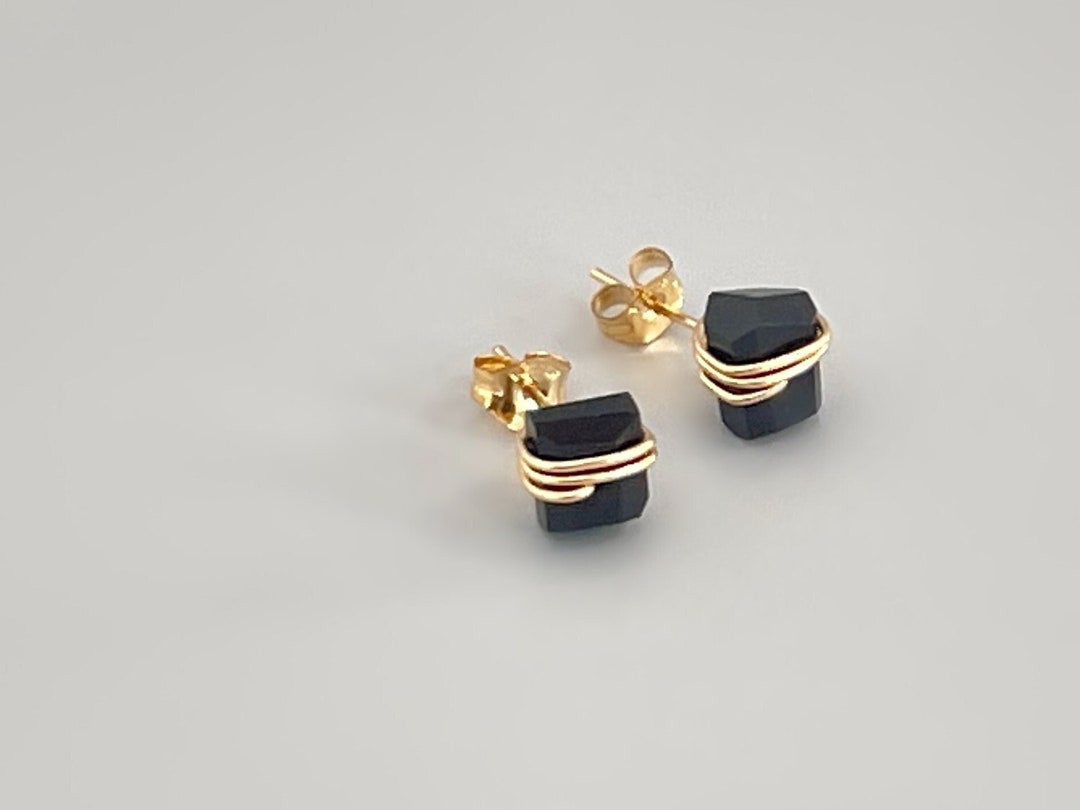 Sterling Silver .925 Black Onyx Handmade 9mm Round Stud Earrings for Women & Men