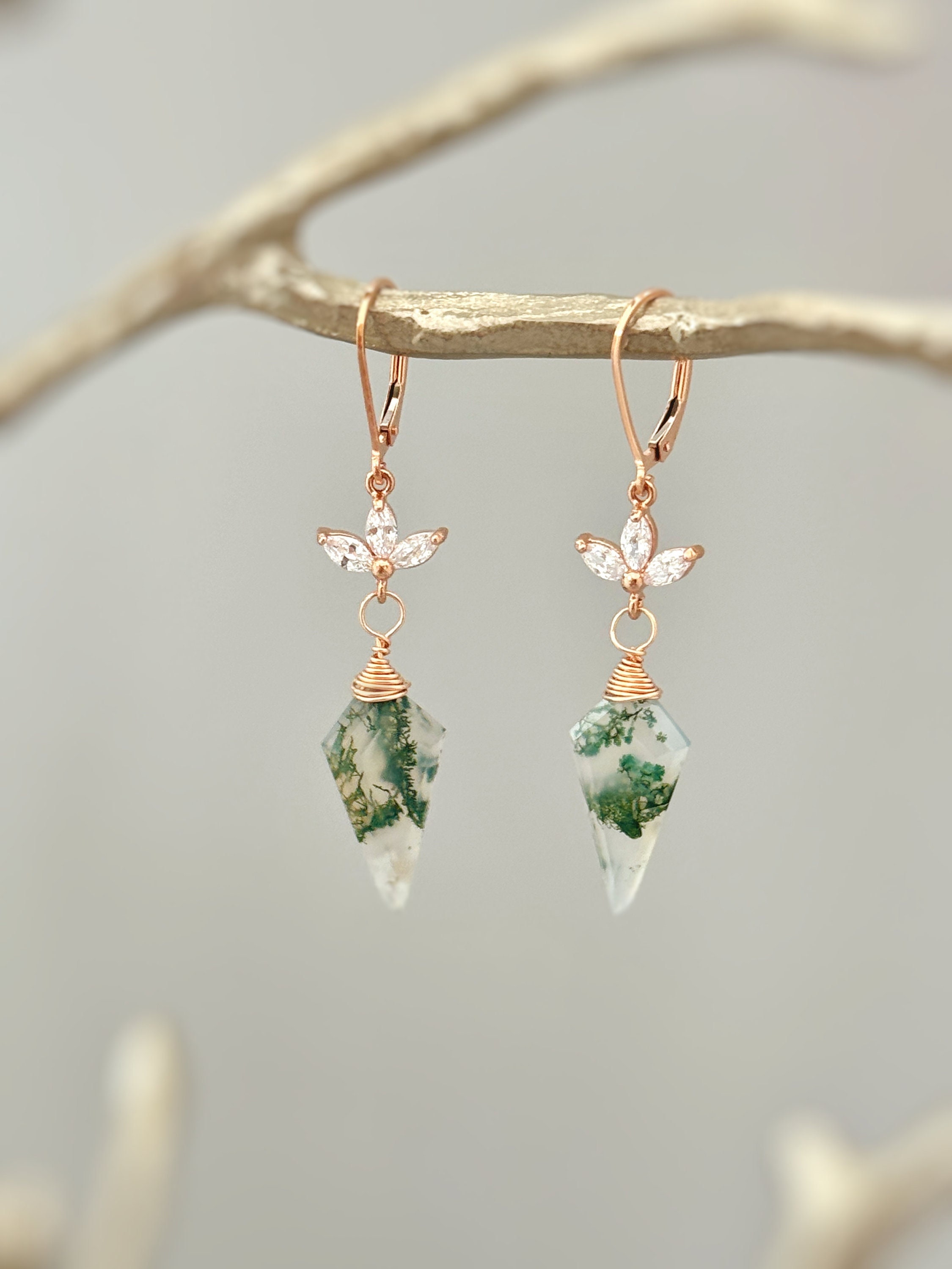 Boucles D'oreilles Femme En Agate Et Argent Plaqué - Neuf Sans Emballage