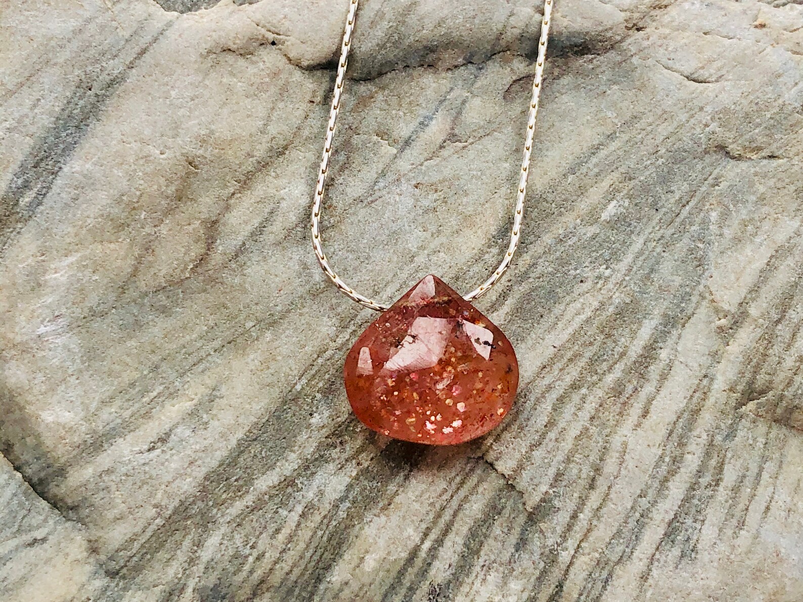Oregon Sunstone Necklace Sunstone Jewelry minimalist sterling Etsy