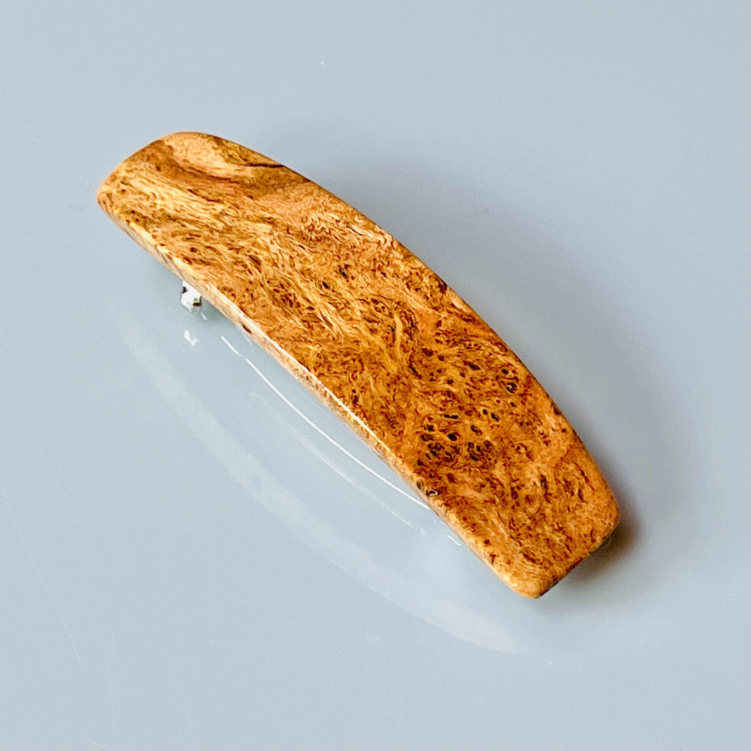 Small Hair Clip, wood non slip, fine hair Barrette for women Cherry Burl Local Wood 5th Anniversary gift for wife girlfriend minimalist claw