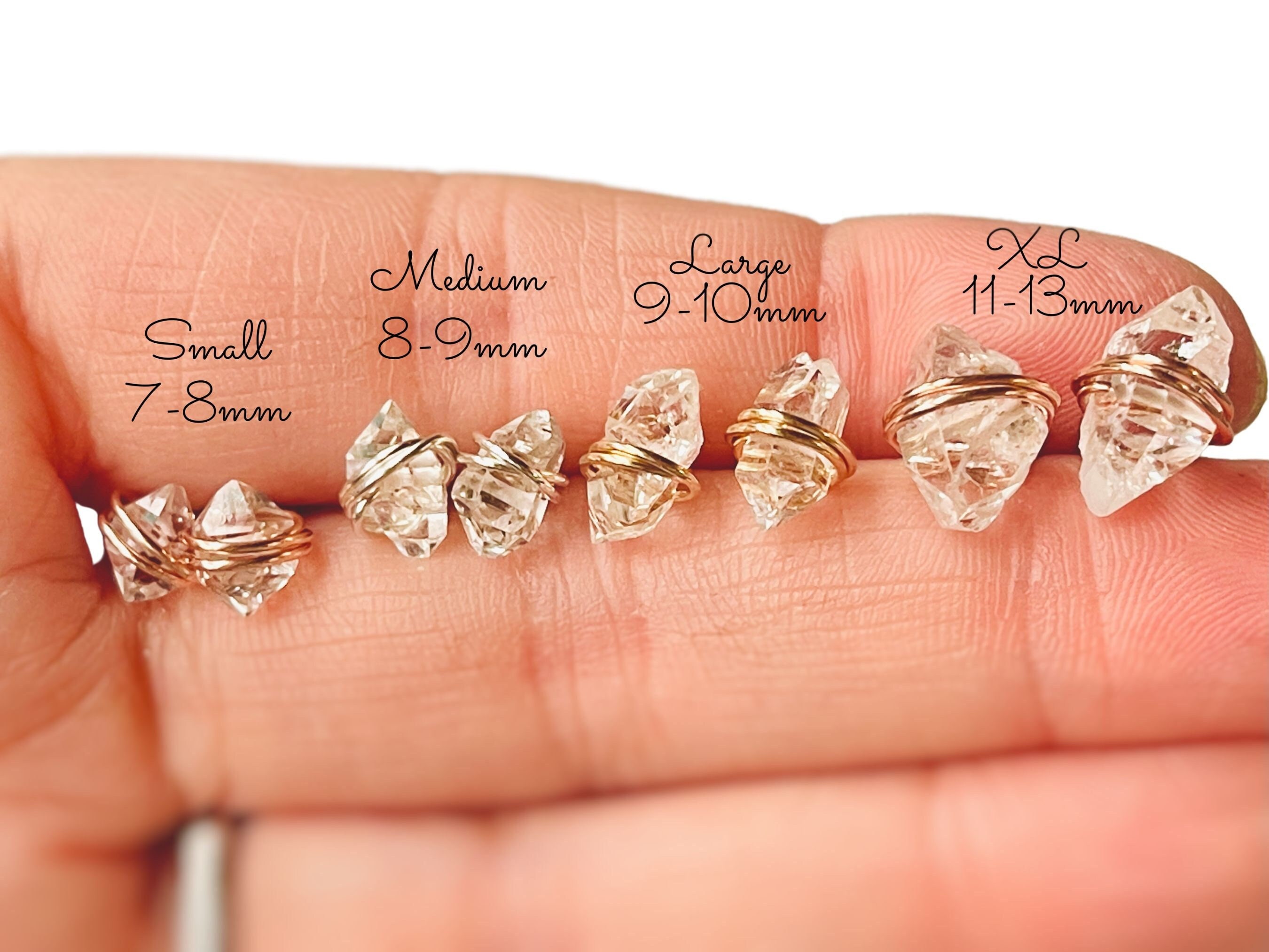 Raw Diamond Stud earrings Herkimer Earrings 14k rose gold diamond earrings raw diamond earrings gold bridesmaid earrings crystal stud