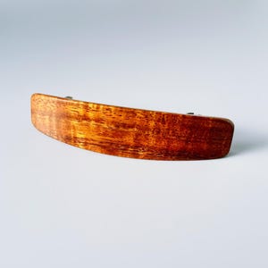 Koa Wood Inlay Barrette Wood/ Wooden Hair Barrette: Curly Koa (large) - Etsy main image 4