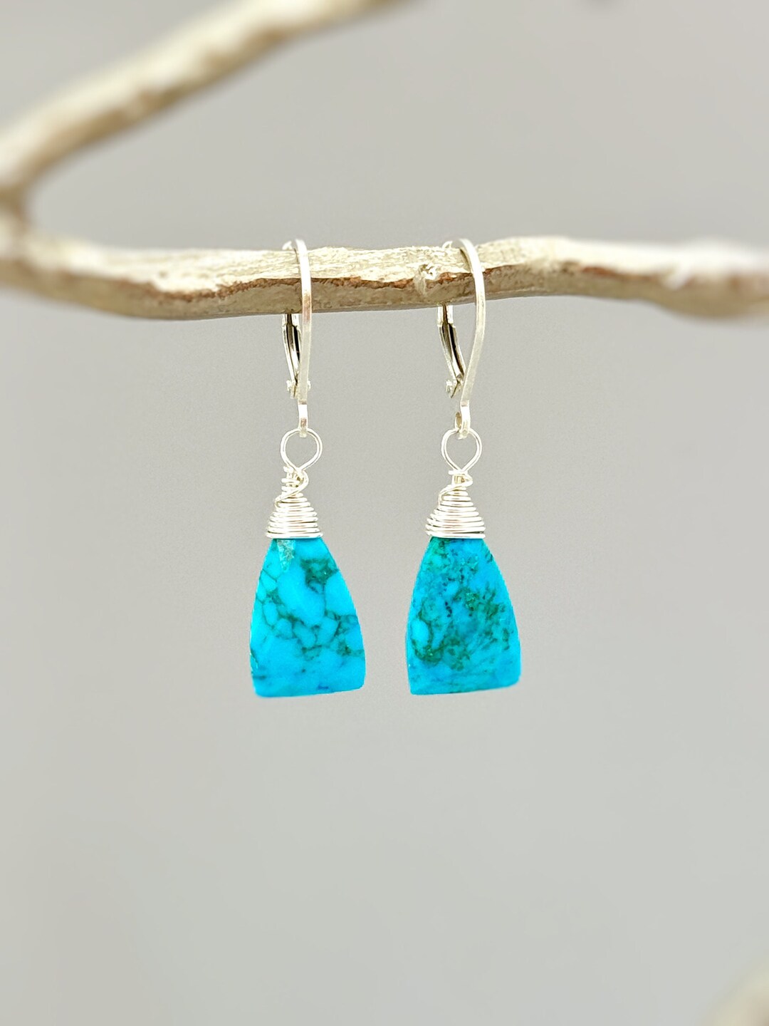 •SIGNS• nevada turquoise + gold dangle earrings