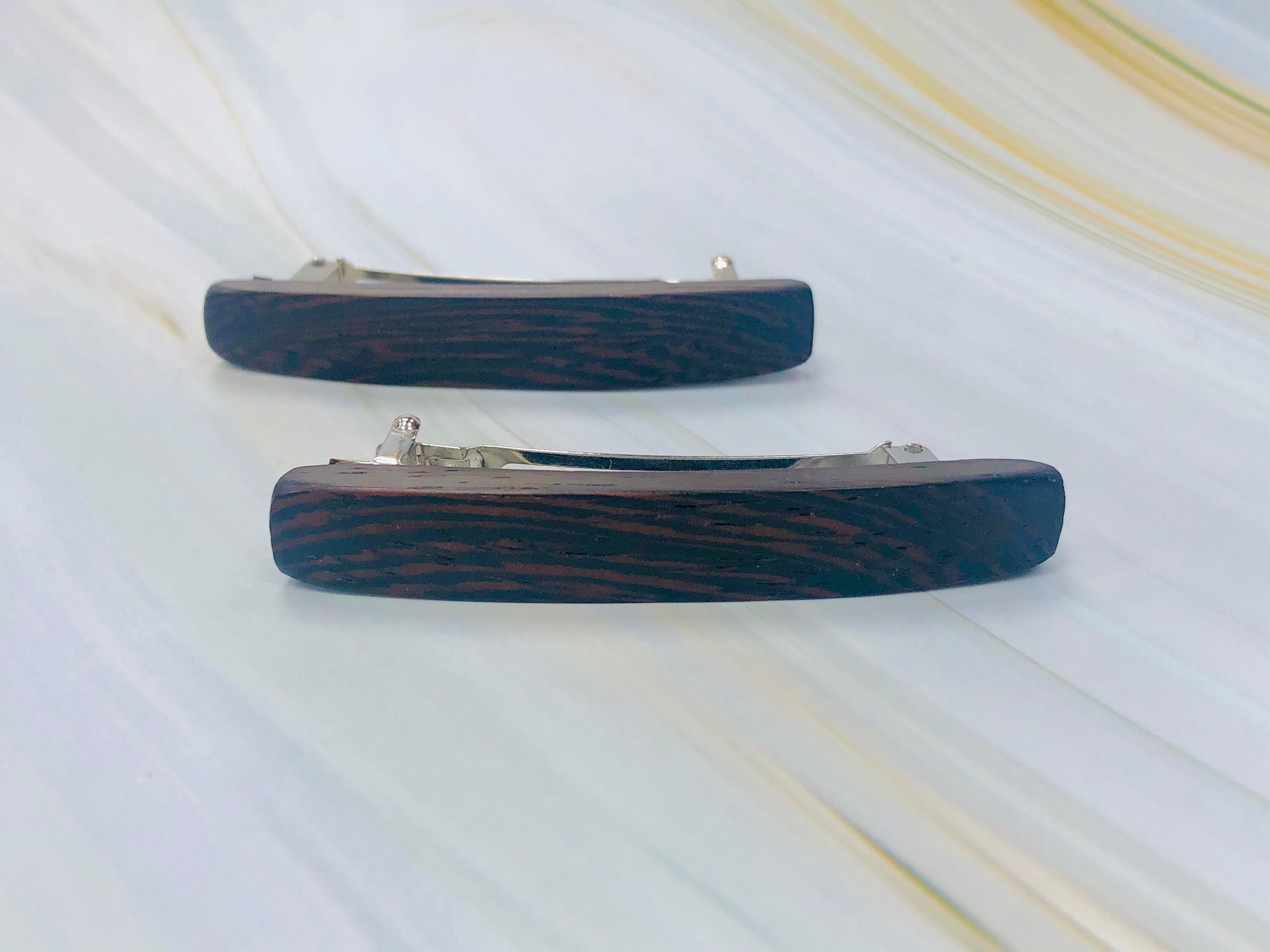 Black Hair Clips Set Hair Barrettes for Women Men Wooden Hair Etsy