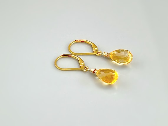 14k gold citrine earrings discount