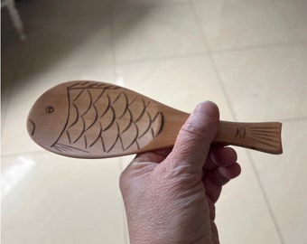 Cucchiaio di legno giapponese / Cucchiaio di legno retrò / Cucchiaio da cucina / Cucchiaio a forma di pesce / Cucchiaio di legno naturale carino / Cucchiaio antiaderente / Utensili da cucina