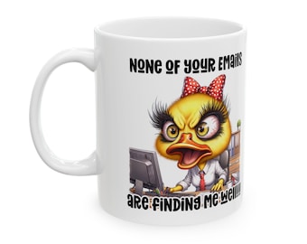 Funny Duck Ceramic Mug: Office Humor Gift