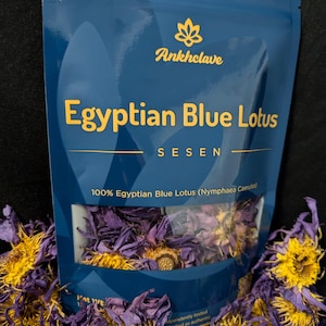 Egyptian Blue Lotus Flower - Hand Picked Whole Flower - Sesen