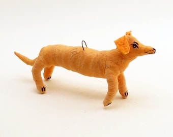 Spun Cotton Dachshund Dog Ornament/Figure