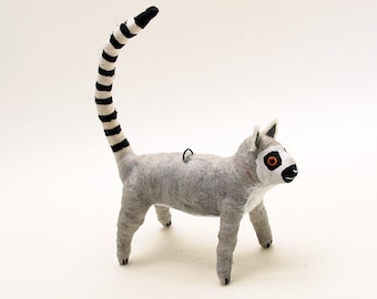 Vintage Style Spun Cotton Lemur Ornament/Figure