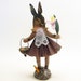 Tête de lapin marron en coton filé - Figurine printanière