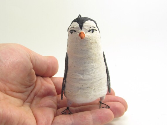 VintagebyCrystal arts&science Spun Cotton Vintage Style Penguin Ornament/figure (assorted