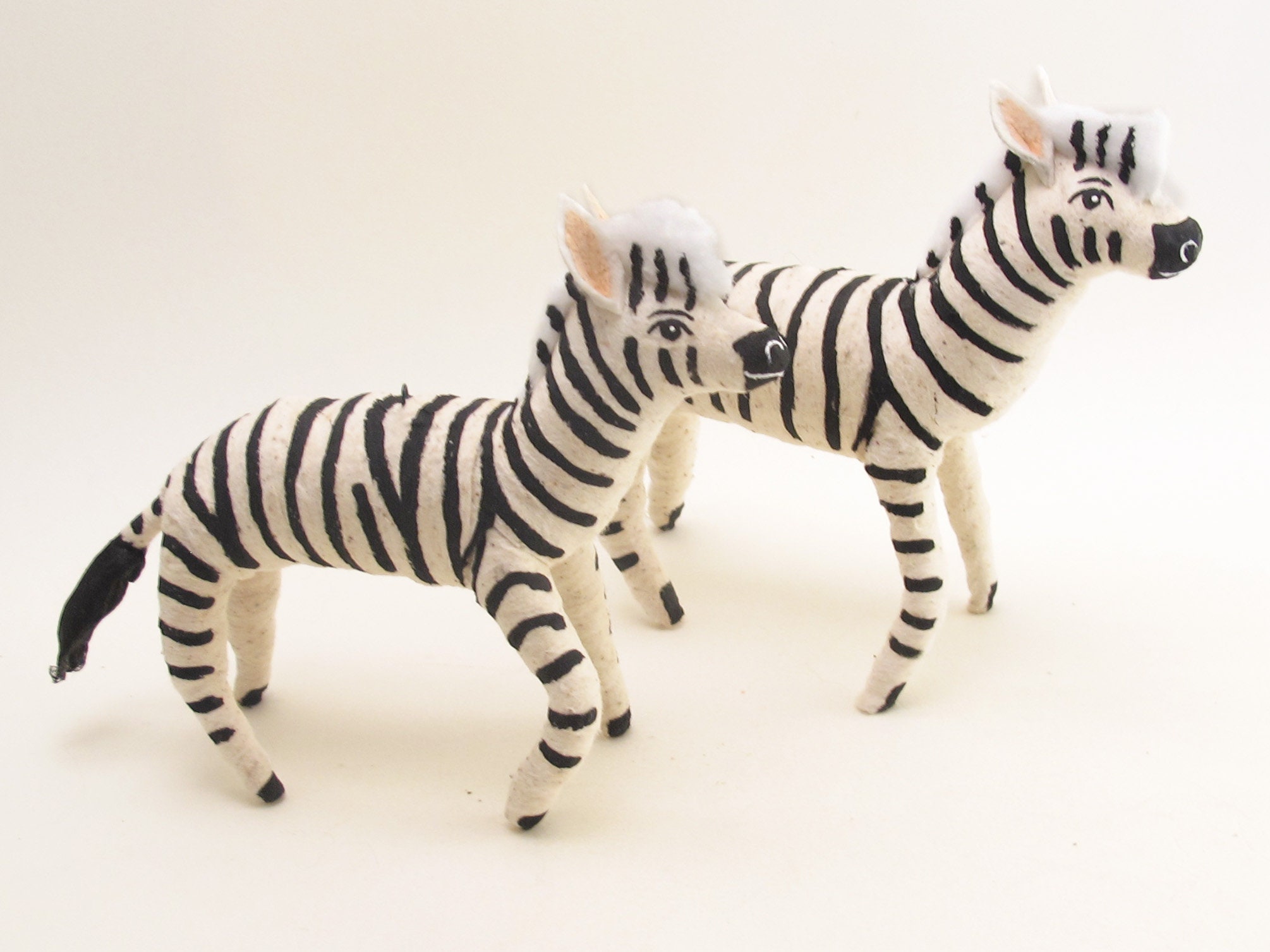 Spun Cotton Vintage Inspired Zebra Ornament/figure - Etsy