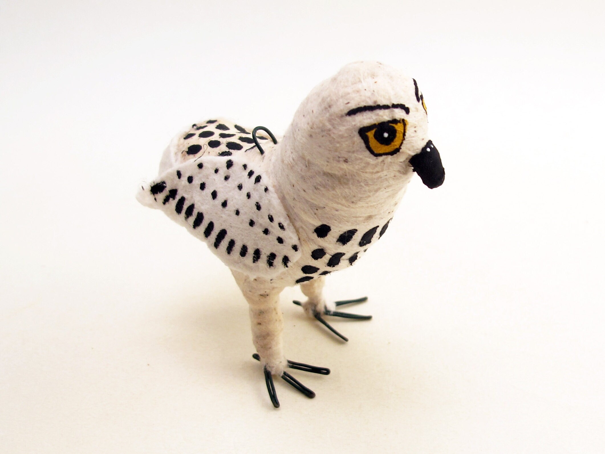 Spun Cotton Snowy Owl Figure/Ornament