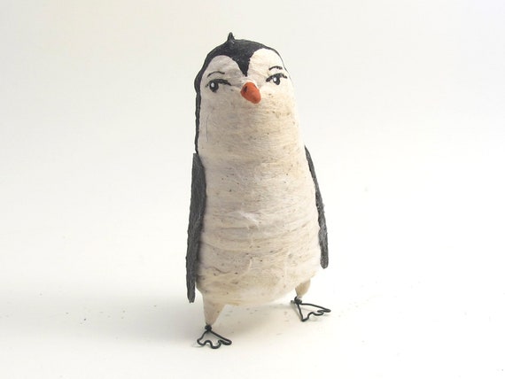 Spun Cotton Vintage Style Penguin Ornament/figure (assorted