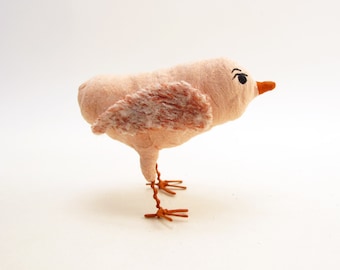 Spun Cotton Single Pink Chick Figure/Ornament