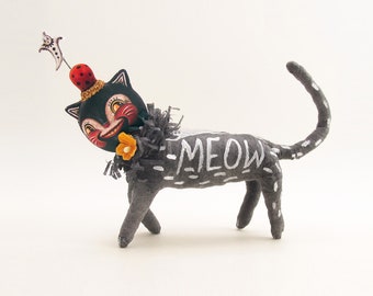 Spun Cotton Mysterious Halloween "Meow" Ghost Cat Halloween Figure - In Partnership with Johanna Parker