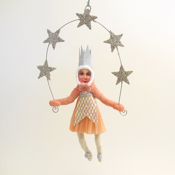 Star Queen Ornament - Spun Cotton - Vintage Inspired - Holiday Decor