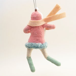 Spun Cotton Pink Cozy Winter Child Ornament image 2