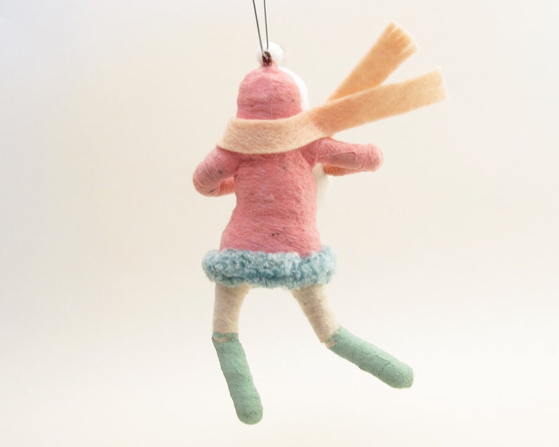 Spun Cotton Pink Cozy Winter Child Ornament image 2