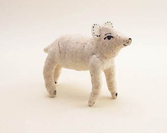 Spun Cotton Vintage Inspired Polar Bear Ornament/Figure