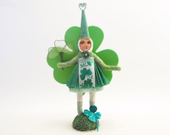 Spun Cotton Assorted Shamrock Girl - Saint Patrick's Day Figure
