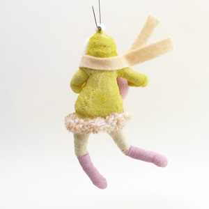 Spun Cotton Yellow Cozy Winter Child Ornament image 2