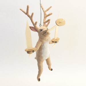 Spun Cotton Sword Swallowing Deer Hanging Ornament