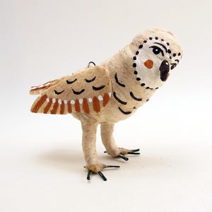 Spun Cotton Barn Owl Figure/Ornament