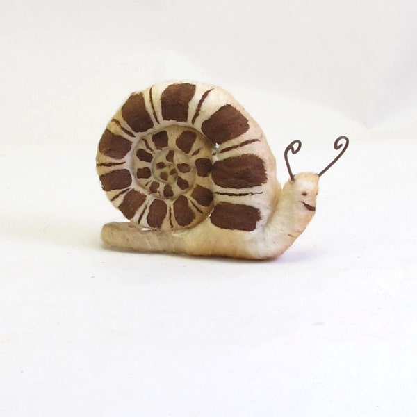 Spun Cotton Vintage Inspired Snail Ornament/Figure