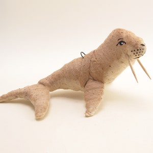 Vintage Style Spun Cotton Walrus Ornament/Figure image 1