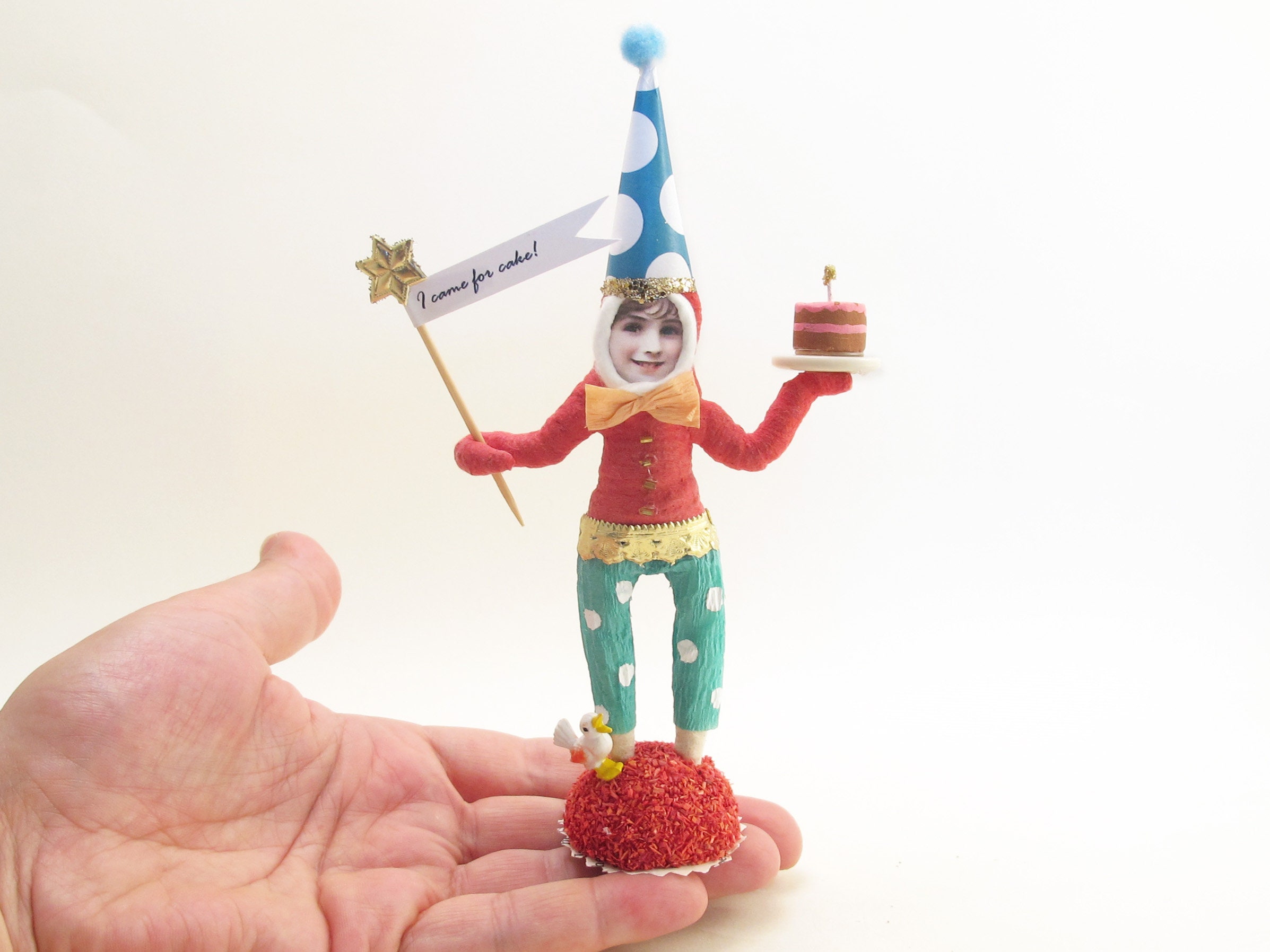 VintagebyCrystal　arts＆science Spun Cotton Birthday Boy Figure - Etsy