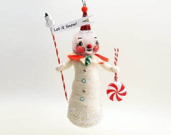 Spun Cotton Winter Snowman Ornament - In Partnership with Johanna Parker