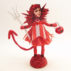 Spun Cotton Vintage Inspired Halloween She Devil Figure
